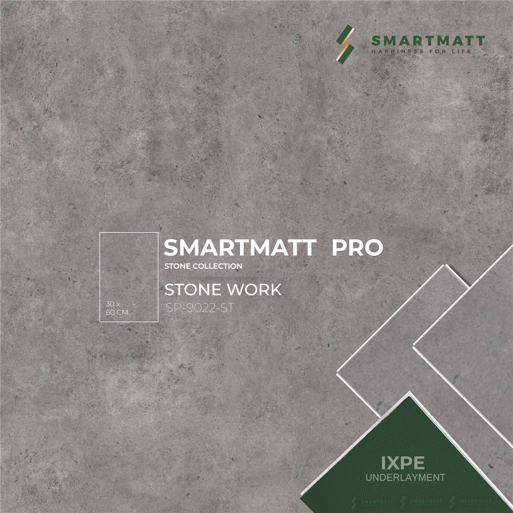 พื้น SPC SMARTMATT PRO 6 มม. 1.48 ตร.ม. สี STONEWORK (แพ็ก 8 แผ่น)
