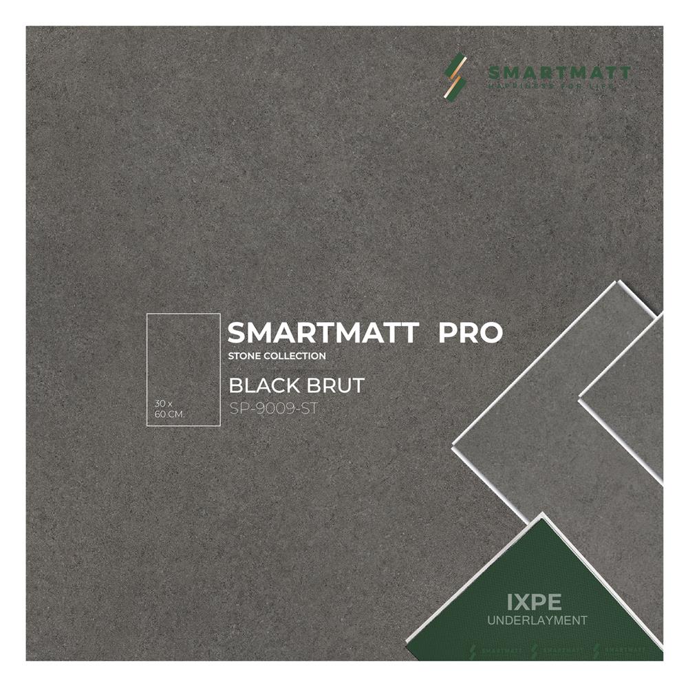 พื้น SPC SMARTMATT PRO 6 มม. 1.48 ตร.ม. สี BLACK BRUT (แพ็ก 8 แผ่น)