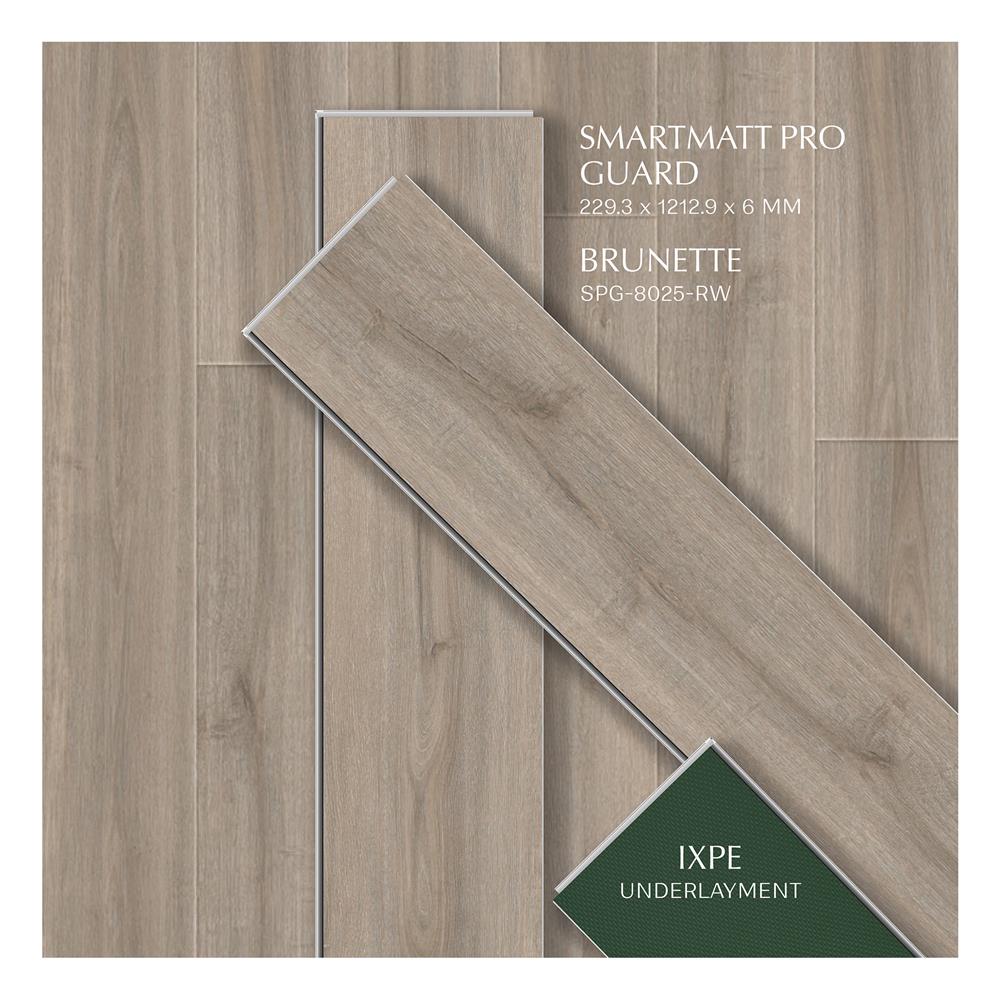 พื้น SPC SMARTMATT PRO GUARD 6 มม. 2.22 ตร.ม. สี BRUNETTE (แพ็ก 8 แผ่น)