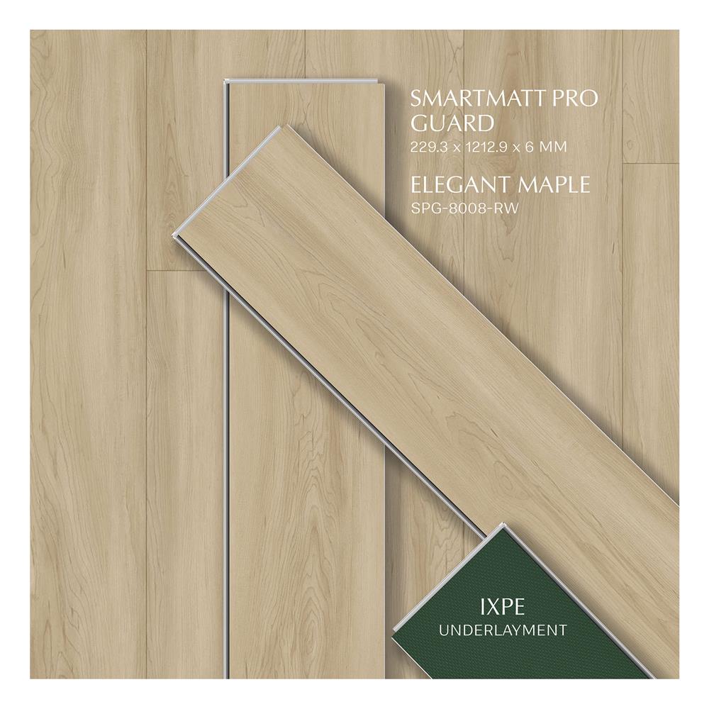 พื้น SPC SMARTMATT PRO GUARD 6 มม. 2.22 ตร.ม. สี ELEGANT MAPLE (แพ็ก 8 แผ่น)