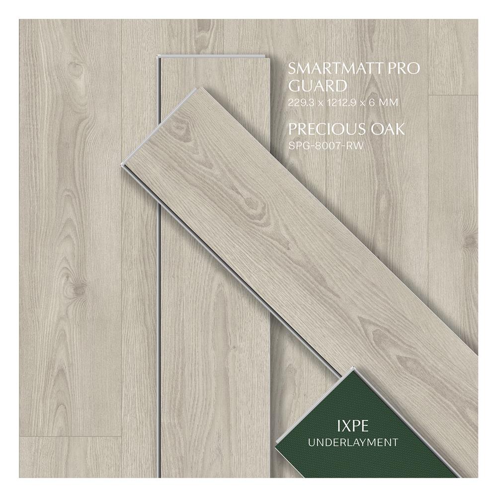 พื้น SPC SMARTMATT PRO GUARD 6 มม. 2.22 ตร.ม. สี PRECIOUS OAK (แพ็ก 8 แผ่น)