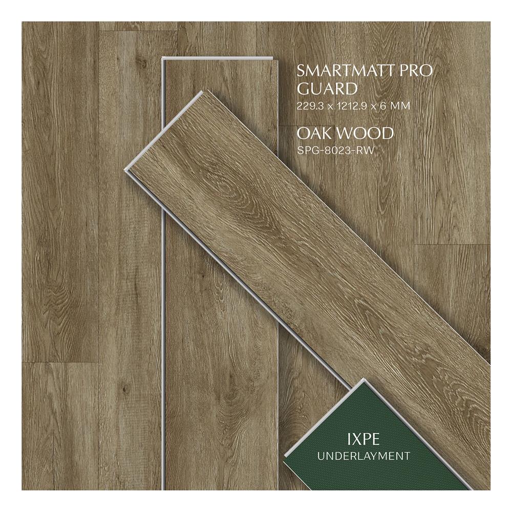 พื้น SPC SMARTMATT PRO GUARD 6 มม. 2.22 ตร.ม. สี OAK WOOD (แพ็ก 8 แผ่น)