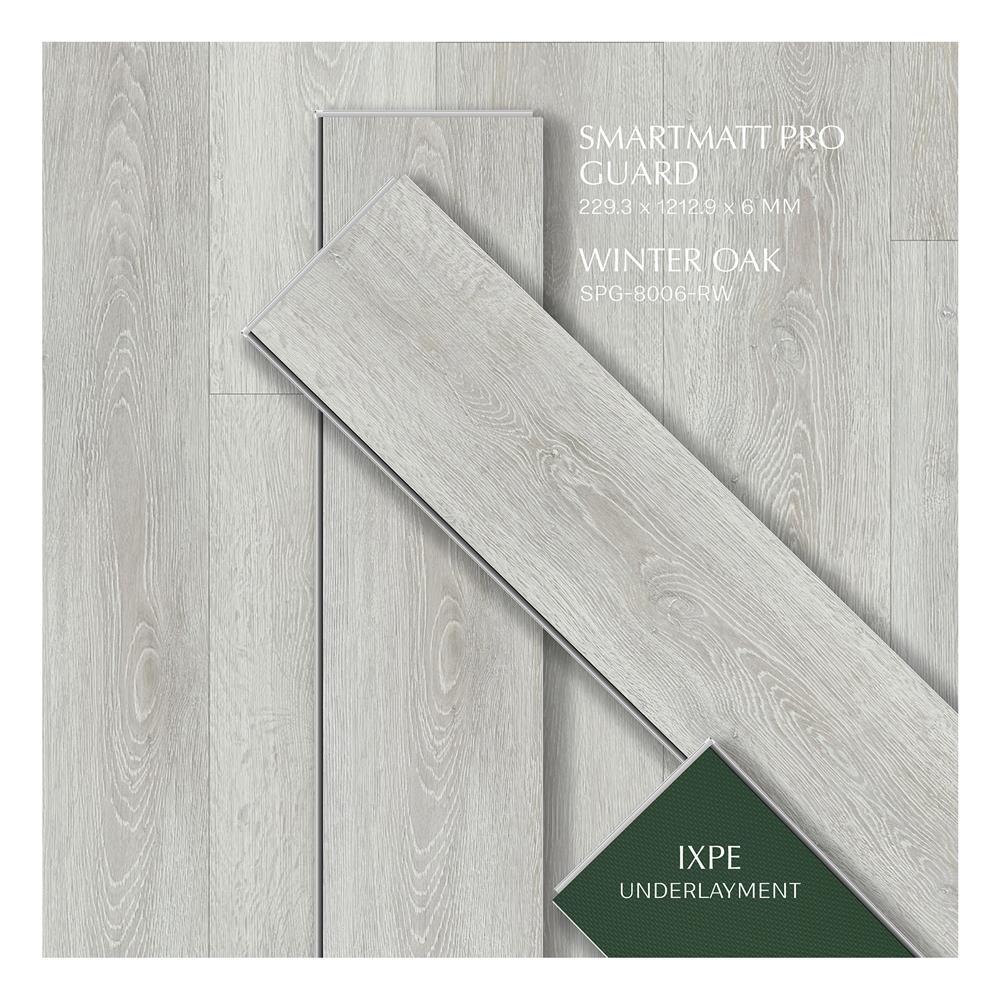 พื้น SPC SMARTMATT PRO GUARD 6 มม. 2.22 ตร.ม. สี WINTER OAK (แพ็ก 8 แผ่น)