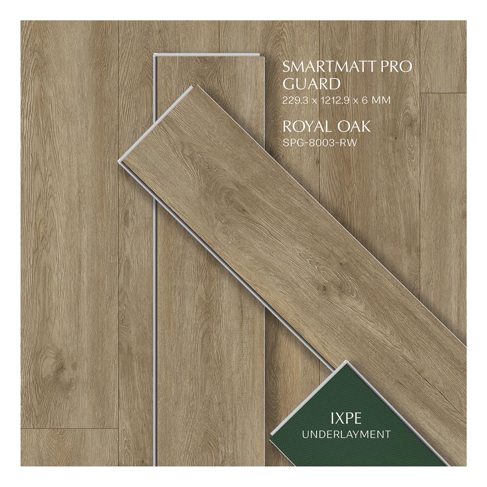 พื้น SPC SMARTMATT PRO GUARD 6 มม. 2.22 ตร.ม. สี ROYAL OAK (แพ็ก 8 แผ่น)