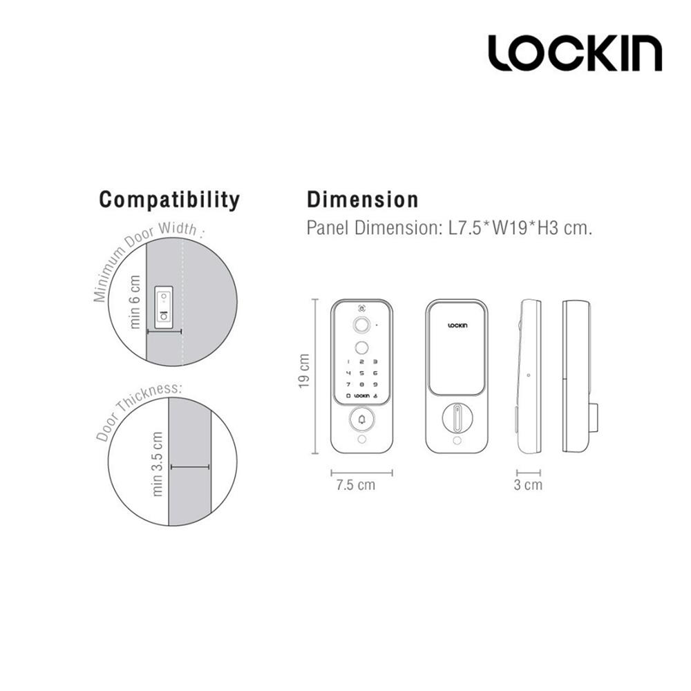 กลอนดิจิตอล LOCKIN VENO PLUS สีดำ
