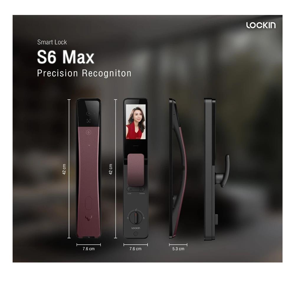 กลอนดิจิตอล LOCKIN S6 MAX สีม่วง