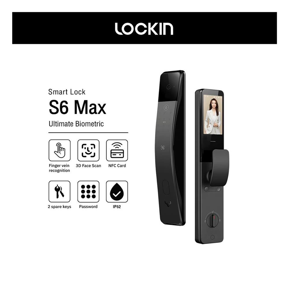 กลอนดิจิตอล LOCKIN S6 MAX สีดำ