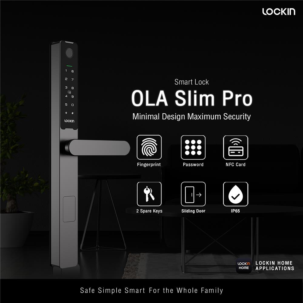 กลอนดิจิตอล LOCKIN OLA SLIM PRO สีดำ