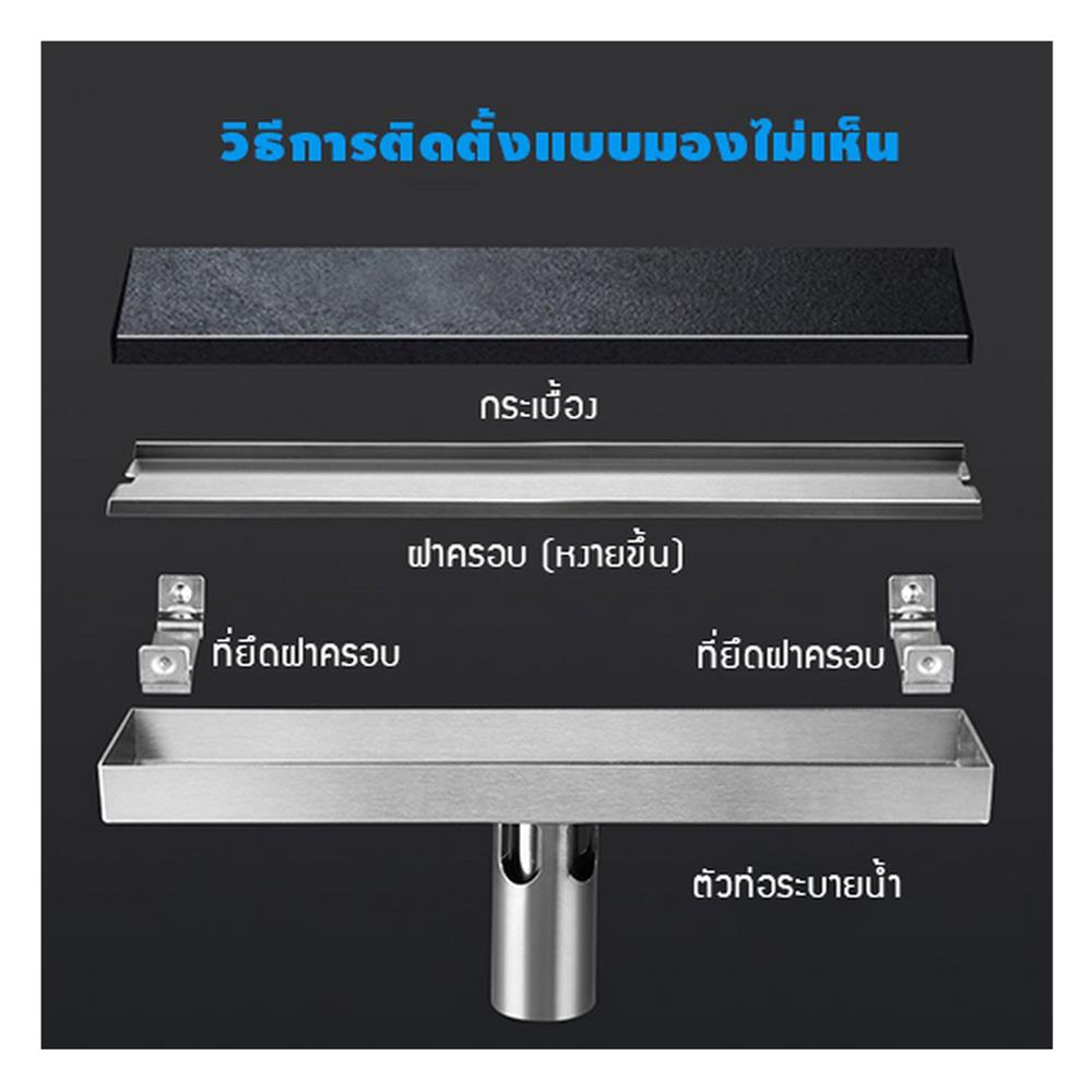 รางน้ำทิ้ง CASSA CL0205 100 ซม. สีดำ