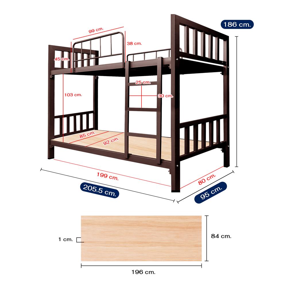 เตียง 2 ชั้น THAIBULL SST2F-0142 สีน้ำตาล