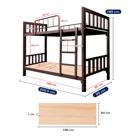 เตียง 2 ชั้น THAIBULL SST2F-0142 สีน้ำตาล_11