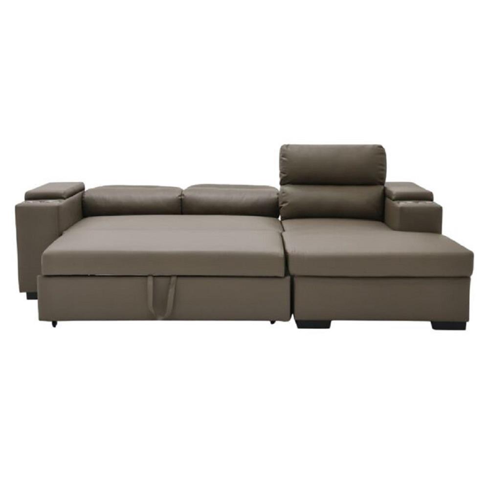 โซฟาเข้ามุมขวา SOFA SOLUTIONS GOMIC สีน้ำตาล