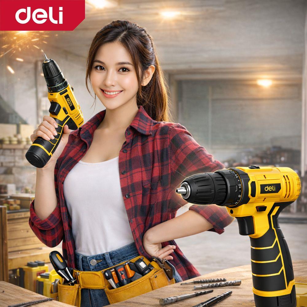 สว่านไขควง (พร้อมแบตเตอรี่) DELI EDL-DZ12-5A2 12 โวลต์