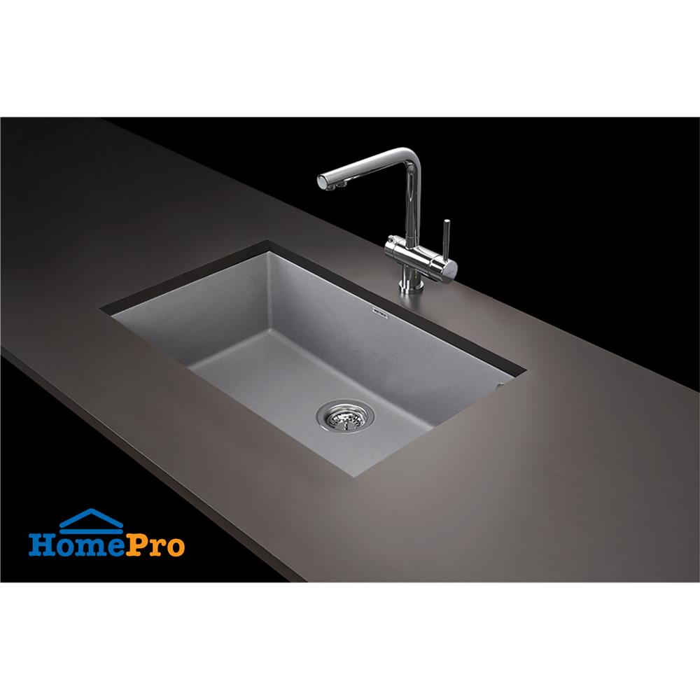 ซิงค์ฝัง 1 หลุม METRIX KIN100UCE GY U 76 ซม. สีปูนเปลือย