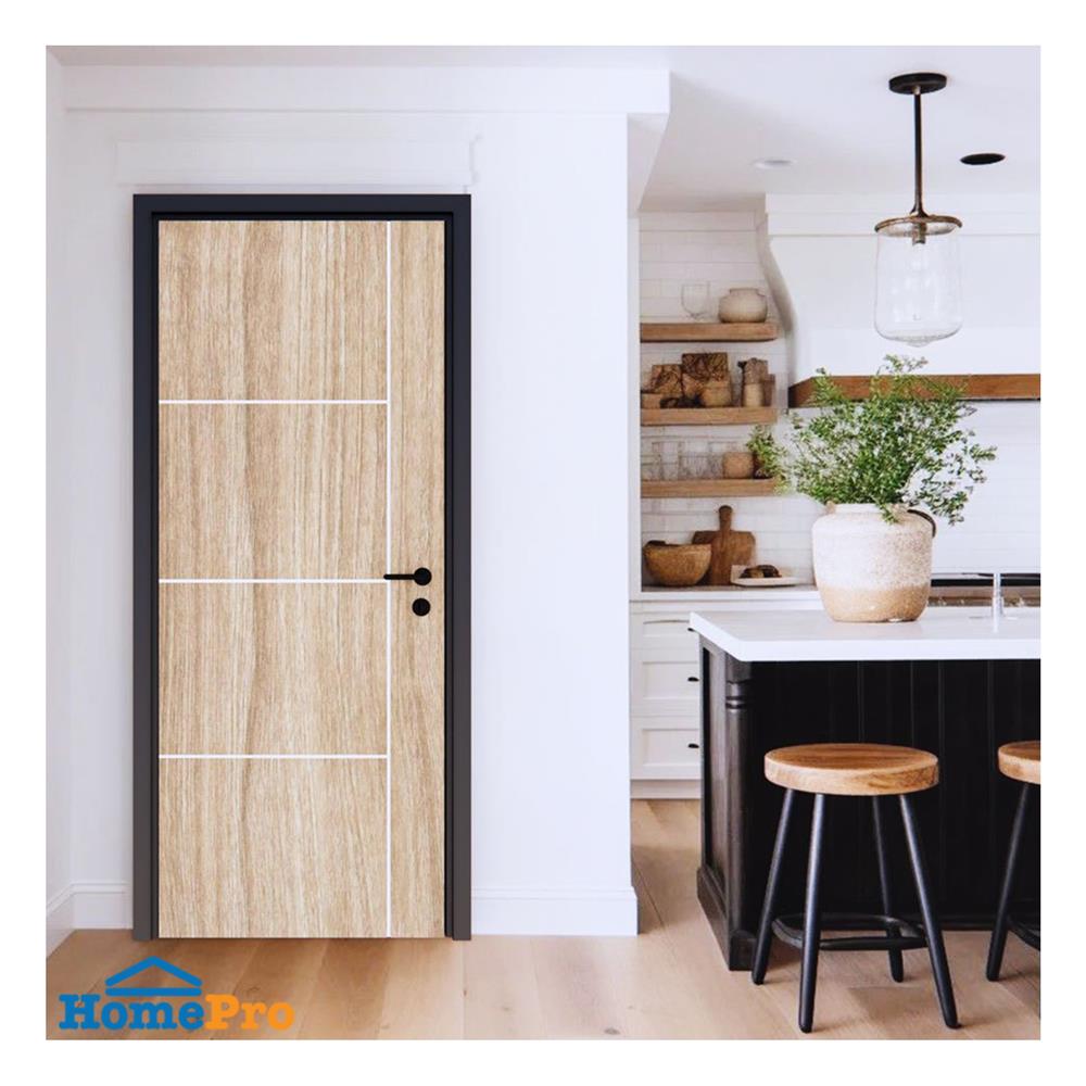 ประตูภายใน UPVC ไม่เจาะลูกบิด PARAZZO PUV03 80x200 ซม. สี LATTE