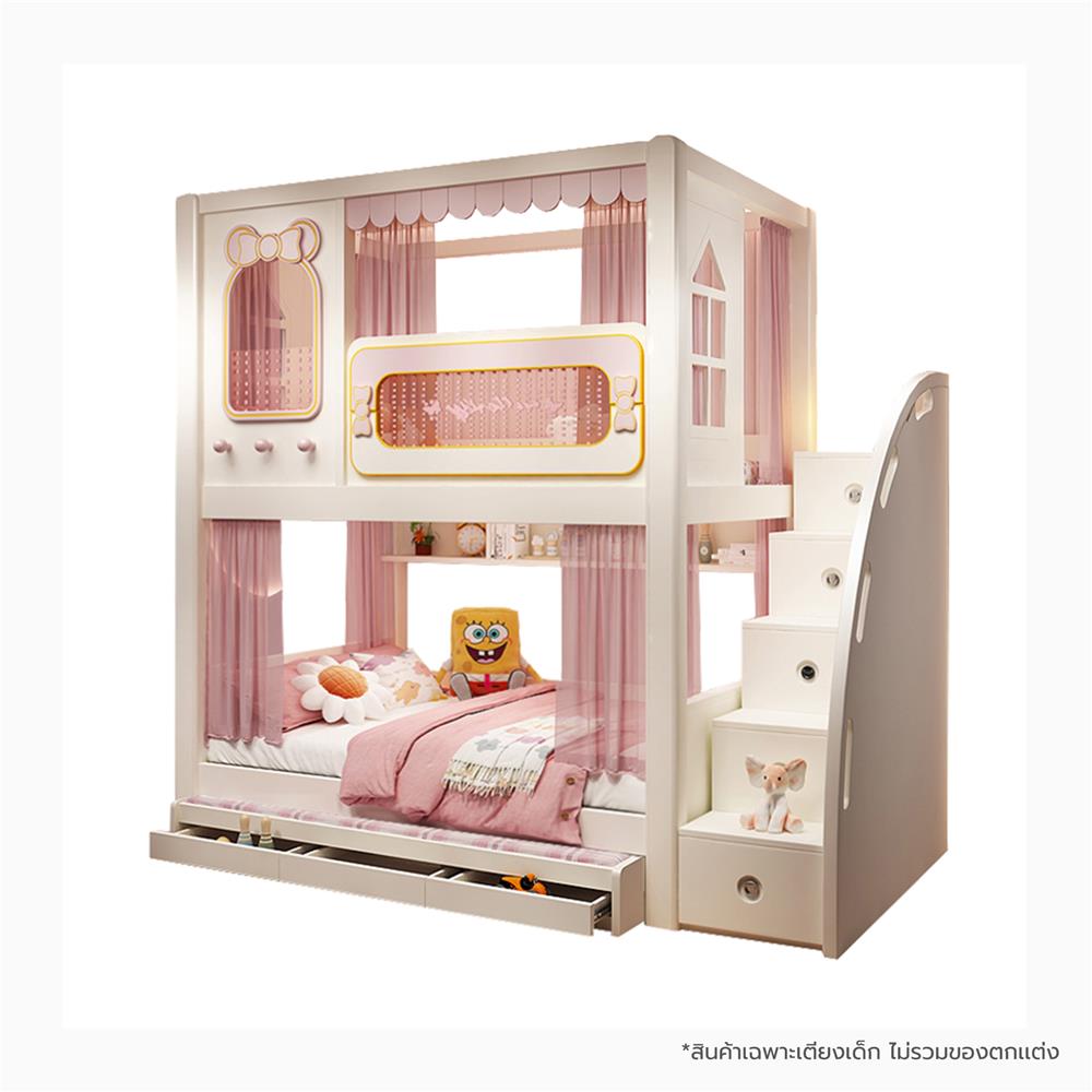 เตียง 2 ชั้น 5 ฟุต DREAM CAR KID PINKY CLOUD สีชมพู_1