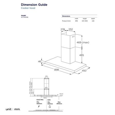 เครื่องดูดควันกระโจม ELECTROLUX ECT9412XB 90 ซม._6
