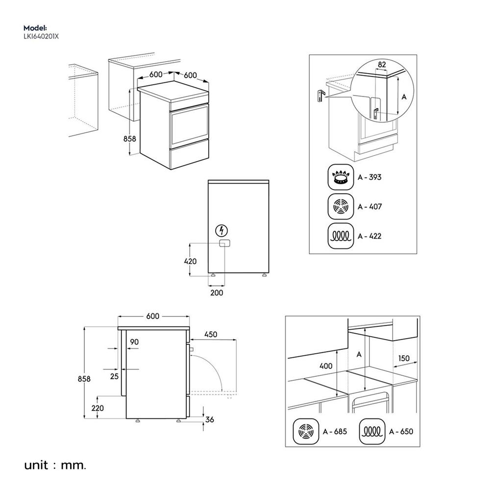 เตาปรุงอาหารอินดักชัน ELECTROLUX LKI640201X