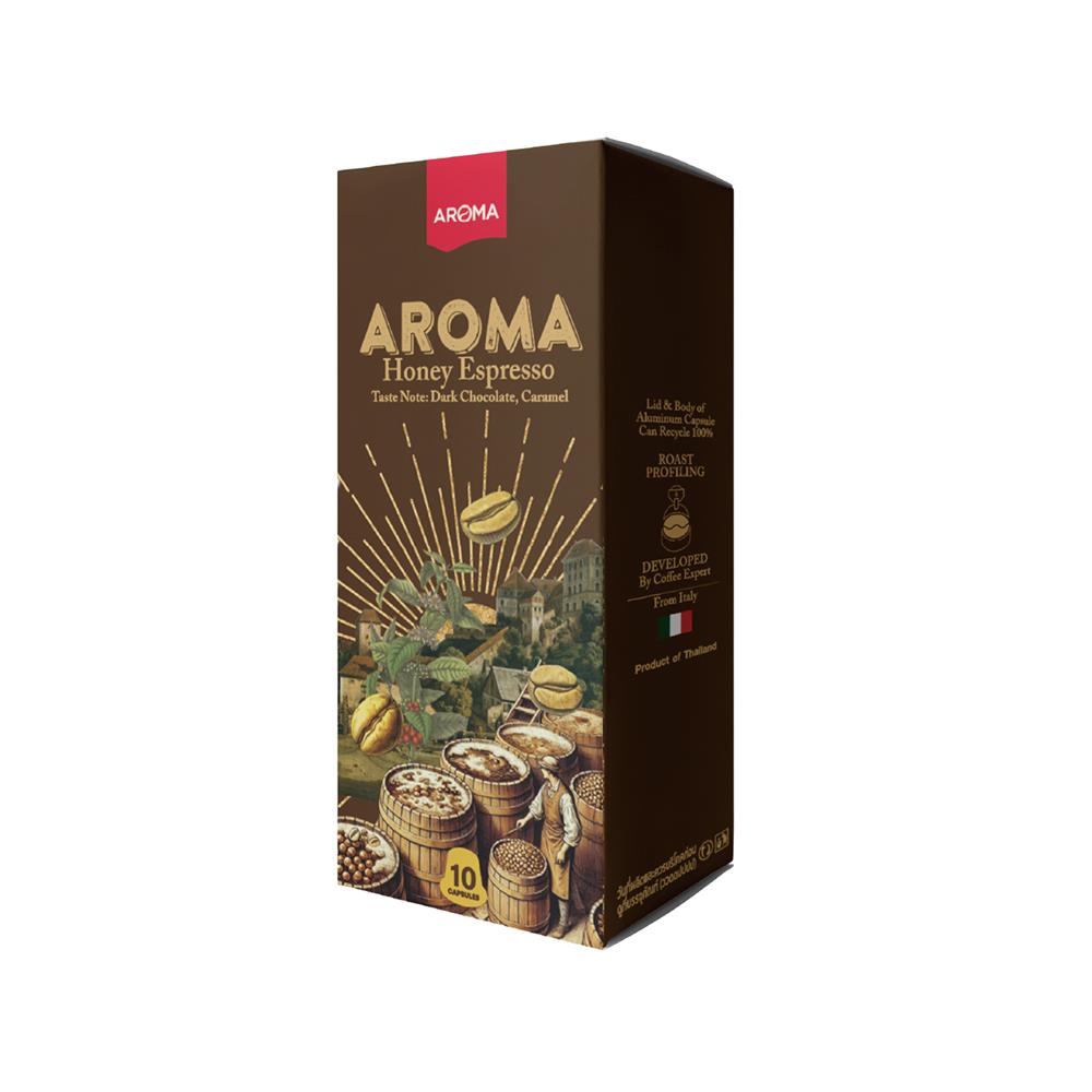 แคปซูลเครื่องชงกาแฟ AROMA ฮันนี่เอสเพรสโซ 5.5 ก. (10 แคปซูล)