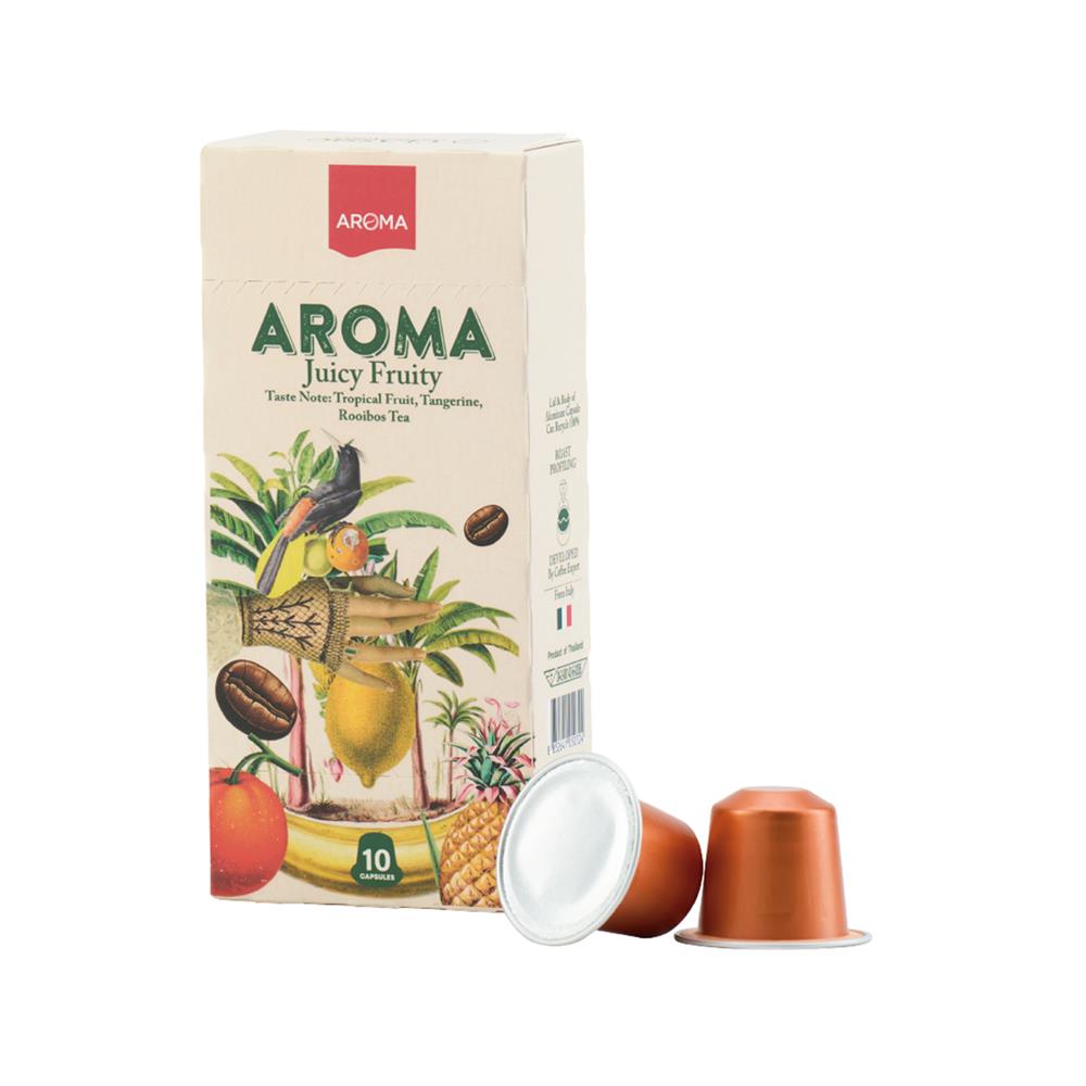 แคปซูลเครื่องชงกาแฟ AROMA จูซซี่ฟรุตตี้ 5.5 ก. (10 แคปซูล)