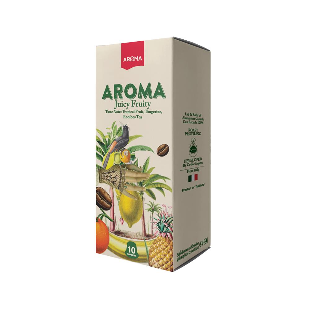 แคปซูลเครื่องชงกาแฟ AROMA จูซซี่ฟรุตตี้ 5.5 ก. (10 แคปซูล)