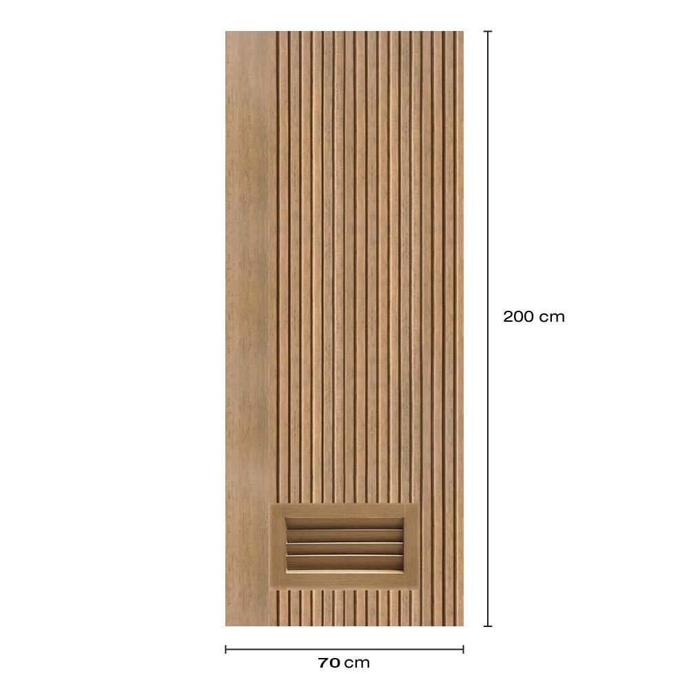 ประตูห้องน้ำโพลีสไตรีน (เปิดด้านขวา) LINEDEKOR VERTICAL 70x200 ซม. สีสักด้าน