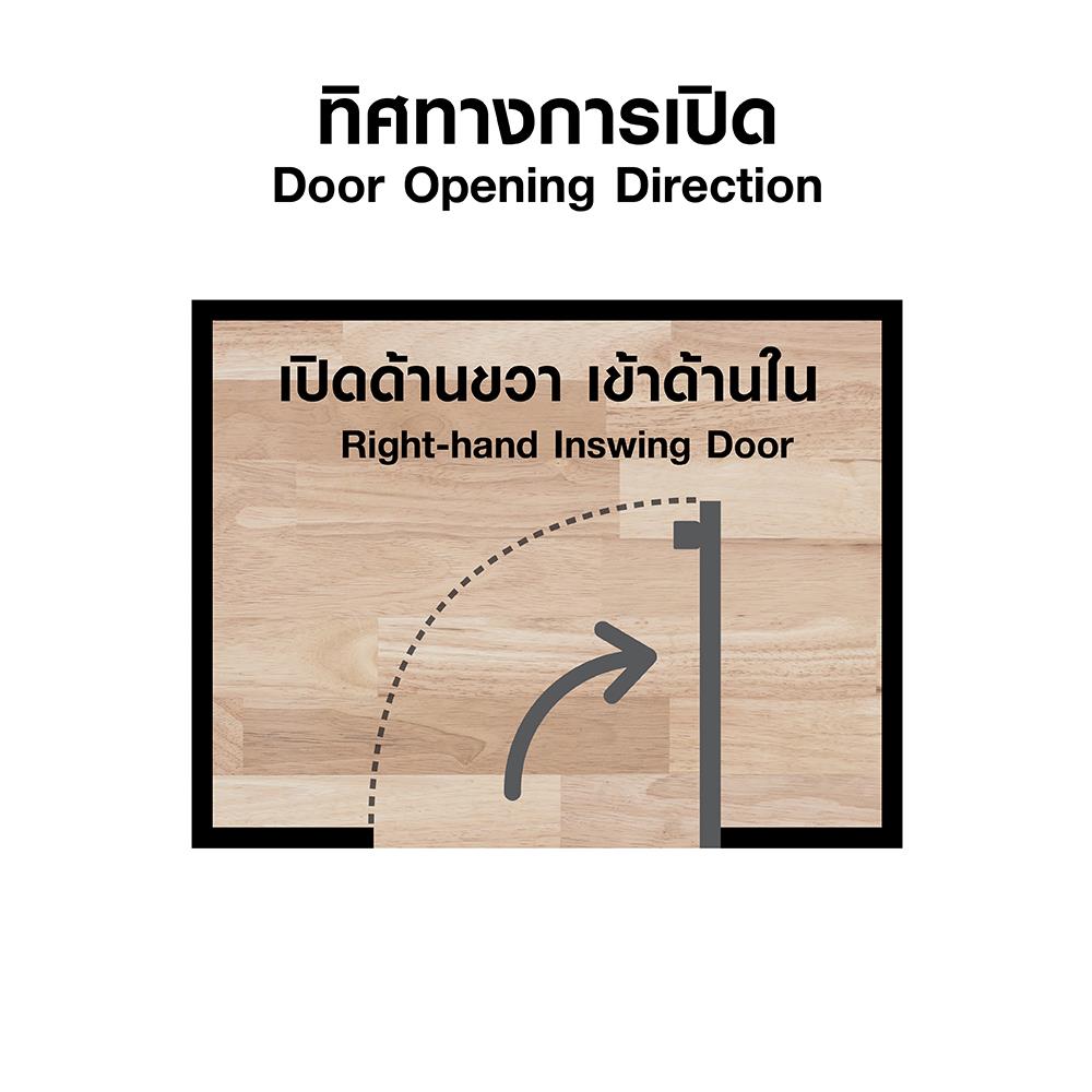 ประตูห้องน้ำโพลีสไตรีน (เปิดด้านขวา) LINEDEKOR VERTICAL 70x200 ซม. สีสักด้าน