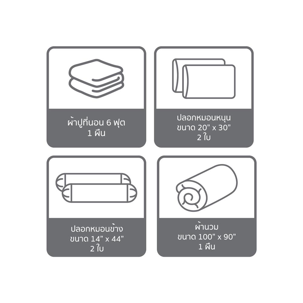 ชุดผ้าปูที่นอน 6 ฟุต (ชุด 6 ชิ้น) SATIN PLUS PRINTED SERIES PP036