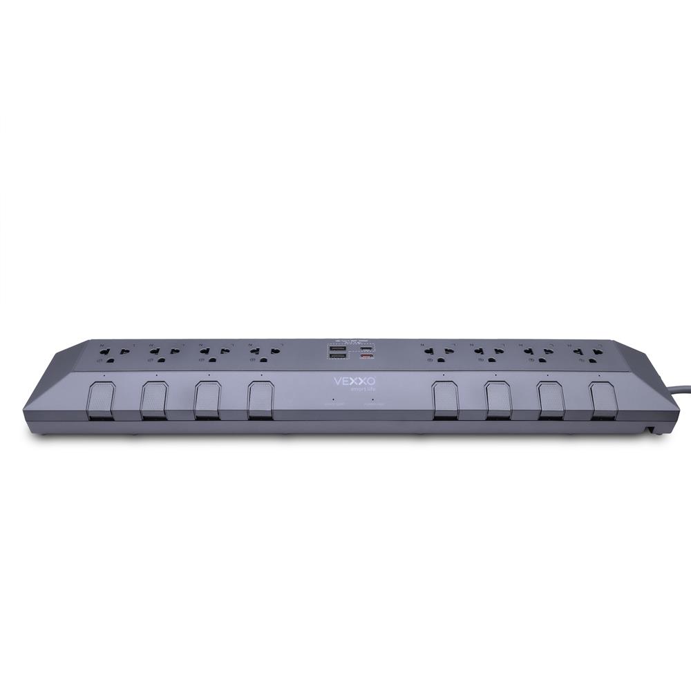 รางปลั๊กไฟ 8 ช่อง 8 สวิตซ์ 2 USB-A 2 USB-C VEXXO STUDIO POWERSTRIP 3 ม.