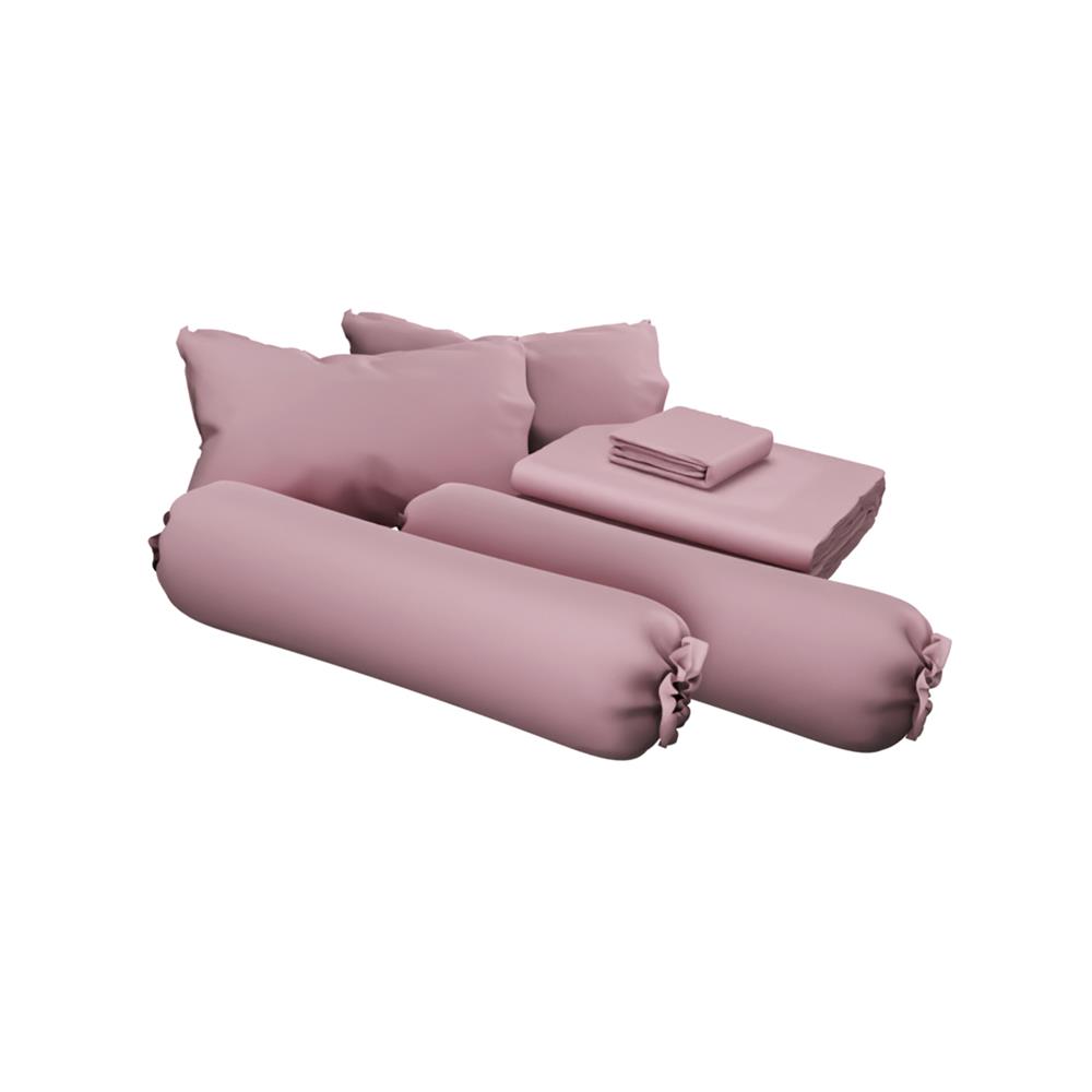 ชุดผ้าปูที่นอน 6 ฟุต (ชุด 6 ชิ้น) SATIN PLUS SOLID COLOR PS024