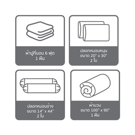 ชุดผ้าปูที่นอน 6 ฟุต (ชุด 6 ชิ้น) SATIN PLUS LUCKY ME LUCKY WISH LK080_5