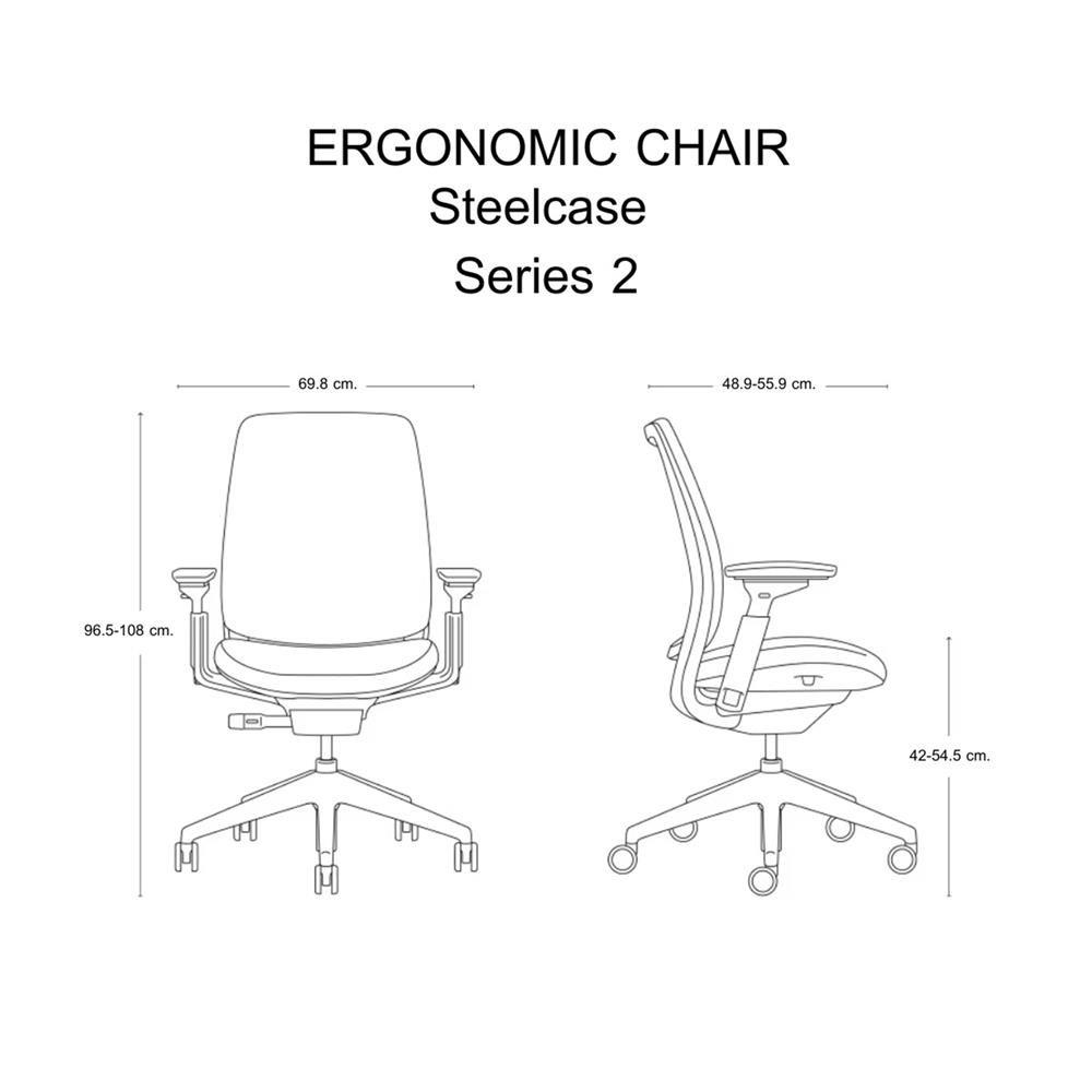 เก้าอี้สุขภาพ MODERNFORM STEELCASE SERIES2 สีเทา