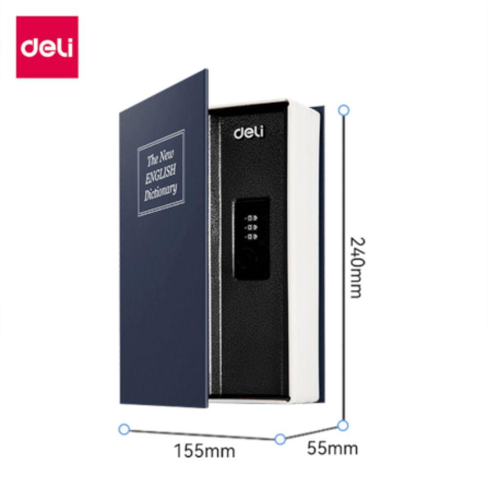กล่องนิรภัยทรงหนังสือ DELI ET647-BL-01 สีน้ำเงิน
