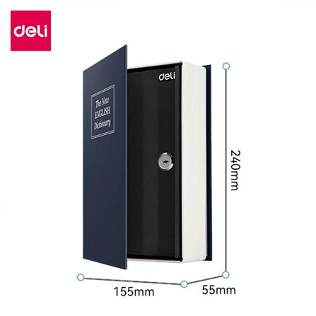 กล่องนิรภัยทรงหนังสือ DELI ET641-BL-01 สีน้ำเงิน_6