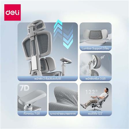 เก้าอี้สำนักงาน DELI E4986-BK-01 สีดำ_5