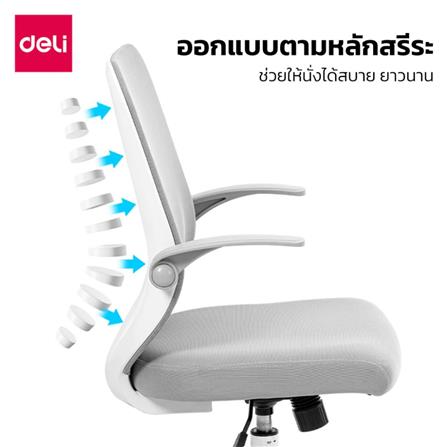 เก้าอี้สำนักงาน DELI KF219-WH-01 สีขาว/เทา_4