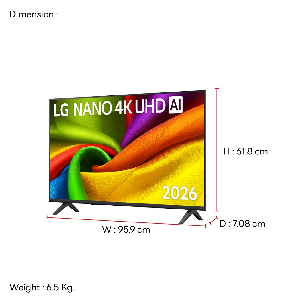 ทีวีแอลอีดี 43 นิ้ว LG (4K, LED, WEB OS) 43NU855BPSA