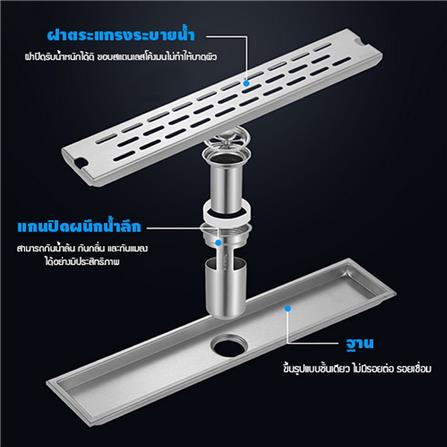 รางน้ำทิ้ง CASSA CL0287 40 ซม. สีเงิน_2