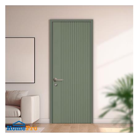 ประตูภายในโพลีสไตรีน ไม่เจาะลูกบิด LINEDEKOR VERTICAL 80x200 ซม. สีเขียวอ่อนอมเทา_2