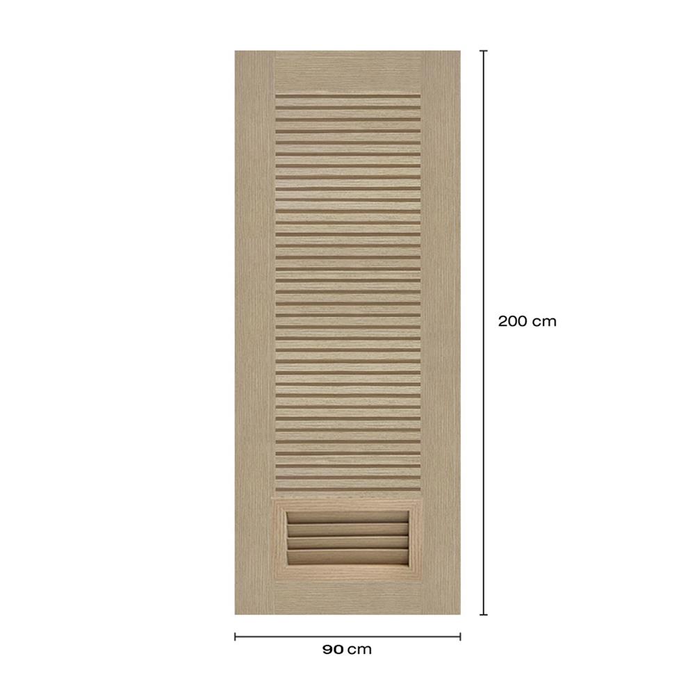 ประตูห้องน้ำโพลีสไตรีน ไม่เจาะลูกบิด LINDEKOR SIMPLE 90x200 ซม. สีบีชด้าน (เปิดด้านขวา เข้าด้านใน)