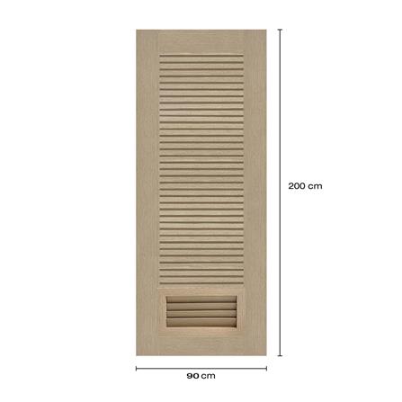 ประตูห้องน้ำโพลีสไตรีน ไม่เจาะลูกบิด LINDEKOR SIMPLE 90x200 ซม. สีบีชด้าน (เปิดด้านขวา เข้าด้านใน)_5
