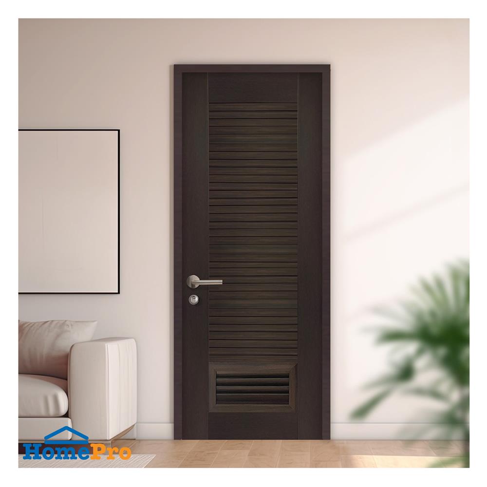 ประตูห้องน้ำโพลีสไตรีน ไม่เจาะลูกบิด LINDEKOR SIMPLE 80x200 ซม. สีโอ๊ค (เปิดด้านขวา เข้าด้านใน)