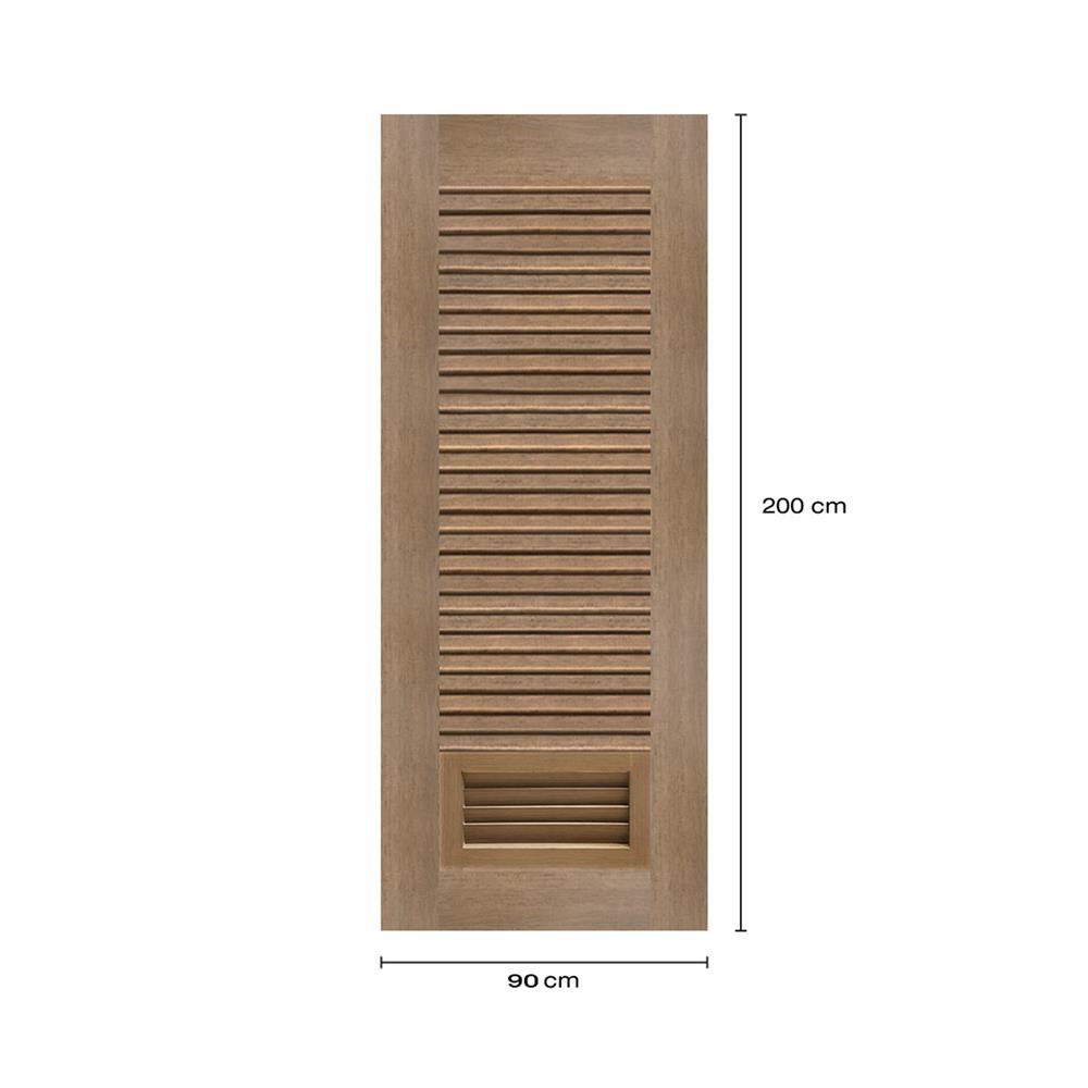 ประตูห้องน้ำโพลีสไตรีน ไม่เจาะลูกบิด LINDEKOR SIMPLE 90x200 ซม. สีสักด้าน (เปิดด้านขวา เข้าด้านใน)