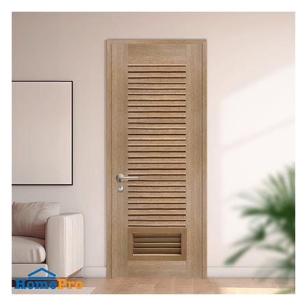 ประตูห้องน้ำโพลีสไตรีน ไม่เจาะลูกบิด LINDEKOR SIMPLE 90x200 ซม. สีสักด้าน (เปิดด้านขวา เข้าด้านใน)_2