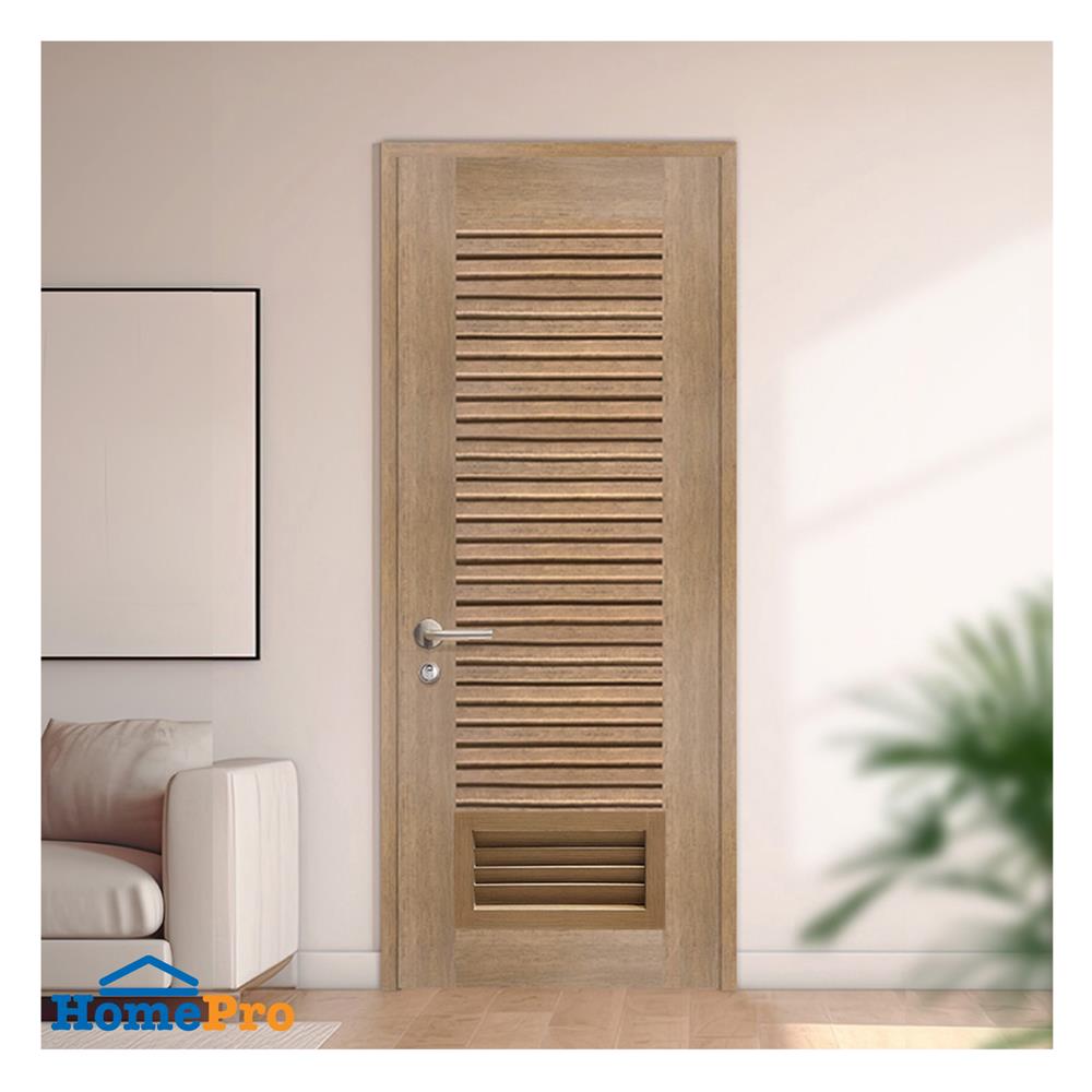 ประตูห้องน้ำโพลีสไตรีน ไม่เจาะลูกบิด LINDEKOR SIMPLE 80x200 ซม. สีสักด้าน (เปิดด้านขวา เข้าด้านใน)