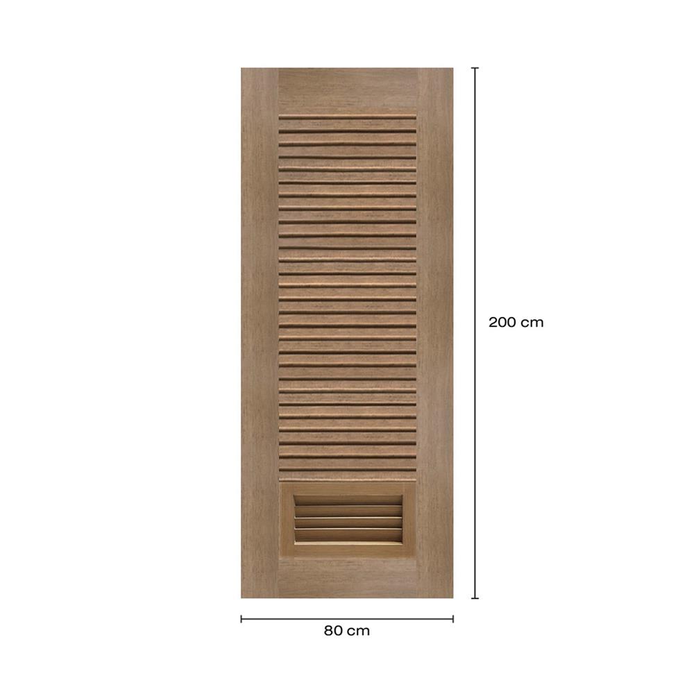 ประตูห้องน้ำโพลีสไตรีน ไม่เจาะลูกบิด LINDEKOR SIMPLE 80x200 ซม. สีสักด้าน (เปิดด้านขวา เข้าด้านใน)