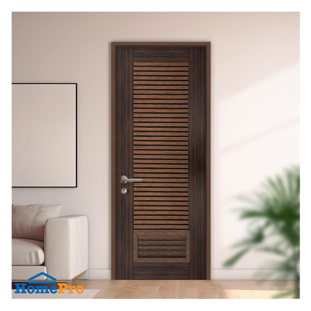 ประตูห้องน้ำโพลีสไตรีน ไม่เจาะลูกบิด LINDEKOR SIMPLE 70x200 ซม. สีโรสวู้ด (เปิดด้านขวา เข้าด้านใน)