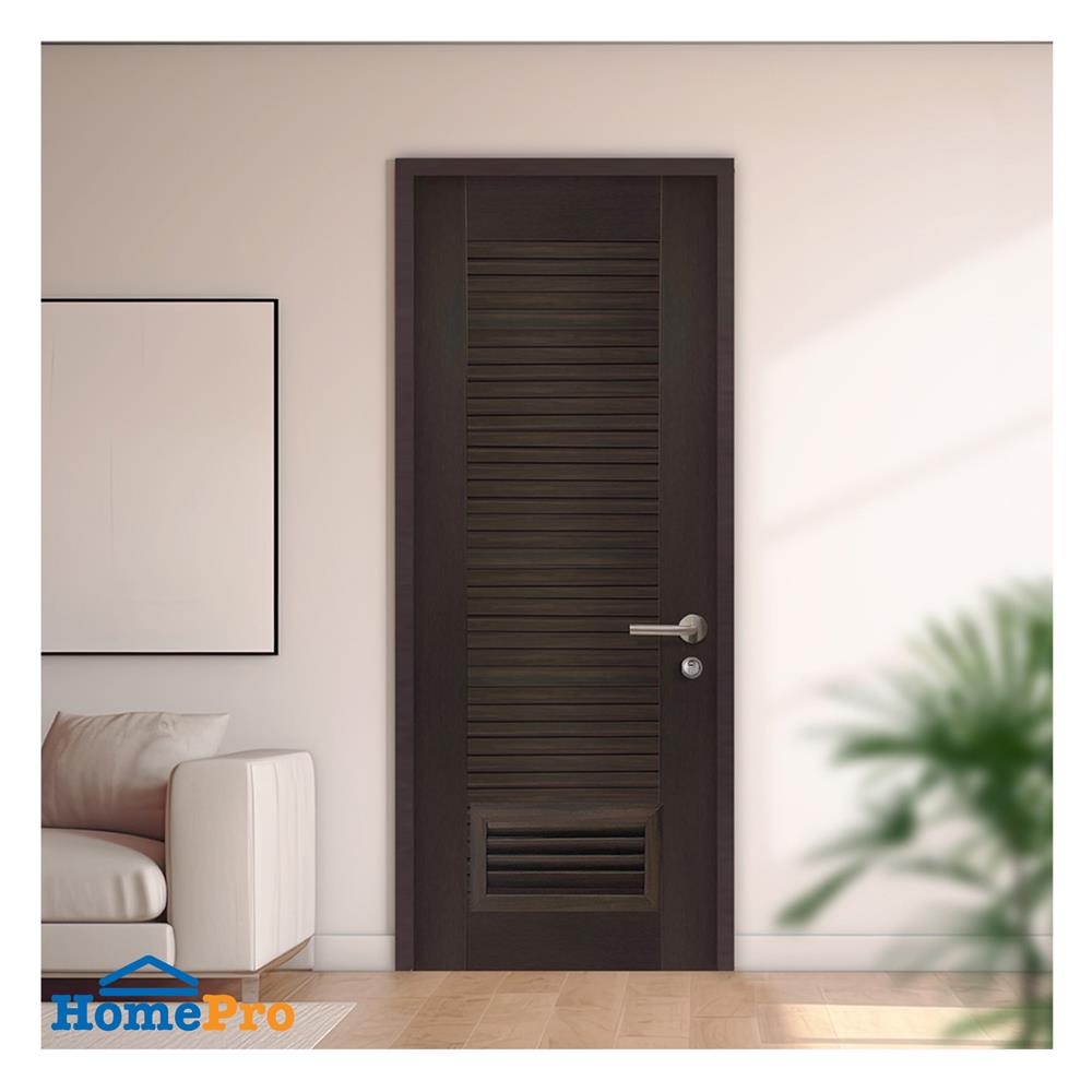 ประตูห้องน้ำโพลีสไตรีน ไม่เจาะลูกบิด LINDEKOR SIMPLE 80x200 ซม. สีโอ๊ค (เปิดด้านซ้าย เข้าด้านใน)