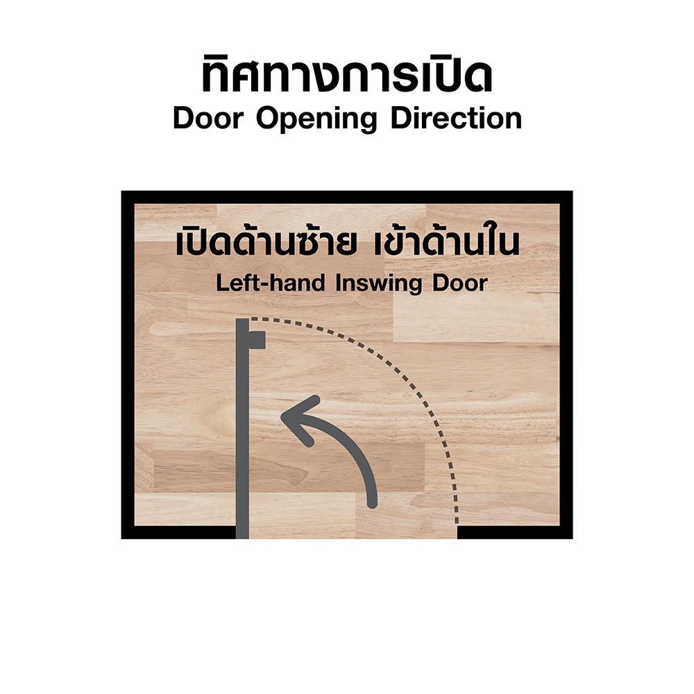 ประตูห้องน้ำโพลีสไตรีน ไม่เจาะลูกบิด LINDEKOR SIMPLE 80x200 ซม. สีโอ๊ค (เปิดด้านซ้าย เข้าด้านใน)