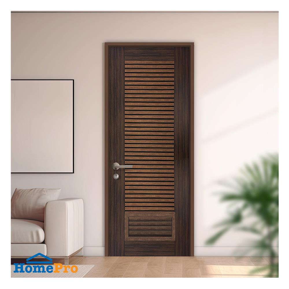 ประตูห้องน้ำโพลีสไตรีน ไม่เจาะลูกบิด LINDEKOR SIMPLE 80x200 ซม. สีโรสวู้ด (เปิดด้านขวา เข้าด้านใน)